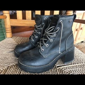 Women’s Sketchers biker/moto boots leather blk 7.5